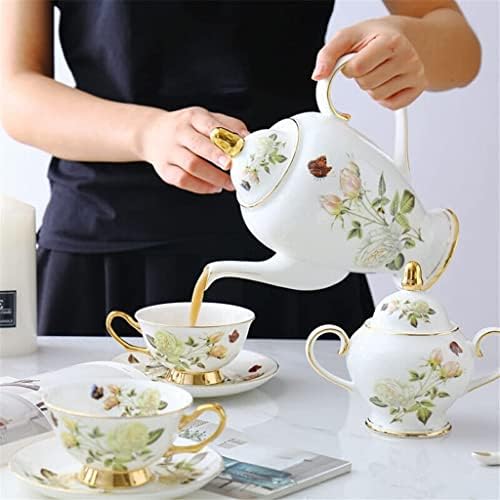 TAPOT ROSE CONE CINA TEAM SET Porculan čaj za čaj od keramičkih krema za krem ​​šećer čajnik postavljen kompletan