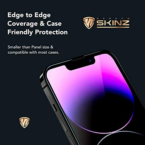 Screen Skinz] zaštitnik ekrana za iPhone 12 Pro Max, kaljeno staklo za potpuno pokrivanje, jednostavna instalacija, Ultra tanka zaštita od ogrebotina [uključena instalacija ladice]