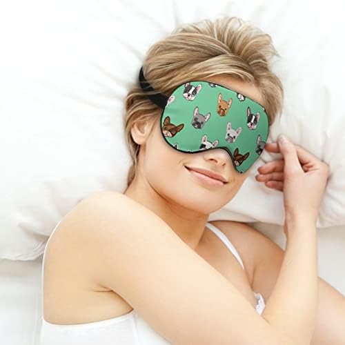 Lijep buldog print maska ​​za oči lagano blokiranje maske za spavanje s podesivim kaišem za posao s promjenom