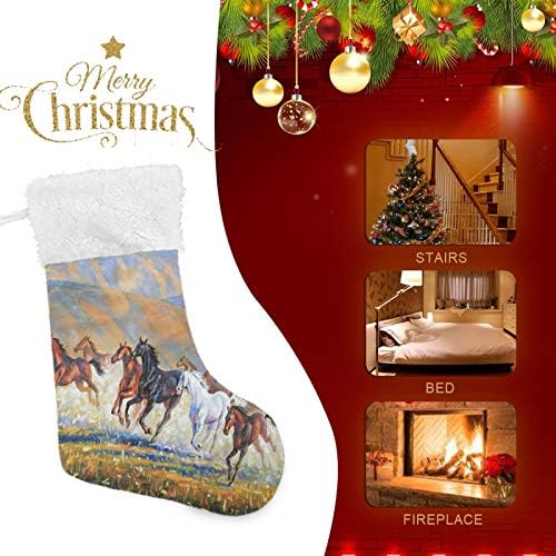 Alaza Božićne čarape Eagle preko trčanja Konji klasični personalizirani veliki ukrasi za čarape za obiteljski