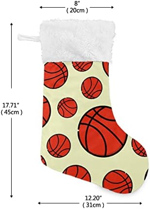 Božićne čarape Sportski uzorak Košarka Bijela plišana manžetna Mercerizirana Velvet Obiteljski odmor