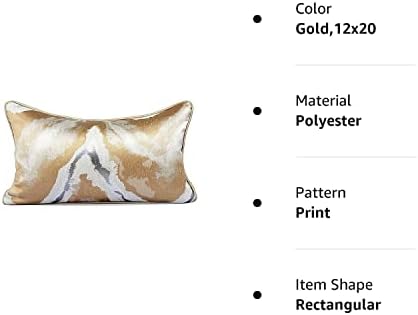 Zlatni dekorativni jastuci za bacanje, 12inchx20inch, moderan, elegantan, jedinstven, ukrasni poklopci