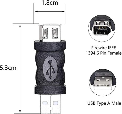 Fastsun Firewire IEEE 1394 6 pin žena za USB muški adapter pretvarač 1pcs