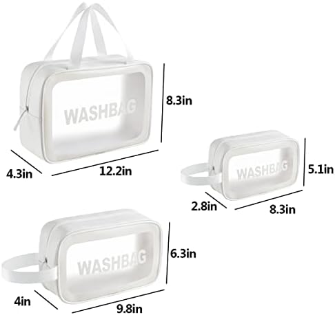 Weallbuy bistra toaletna torba, 3 kom šminka kozmetička torba Prozirna torba za pranje za žene i djevojke