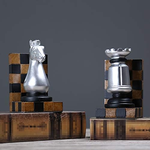 TYNY Sculptures Statues Decor Chess Book by Decoration Creative Study Bookend Book End Decoration Decoration