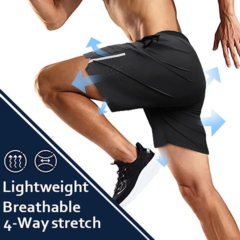 Gesaofa muške kratke hlače za trčanje s džepovima sa zatvaračem od 7 inča lagane brze suhe sportske hlače