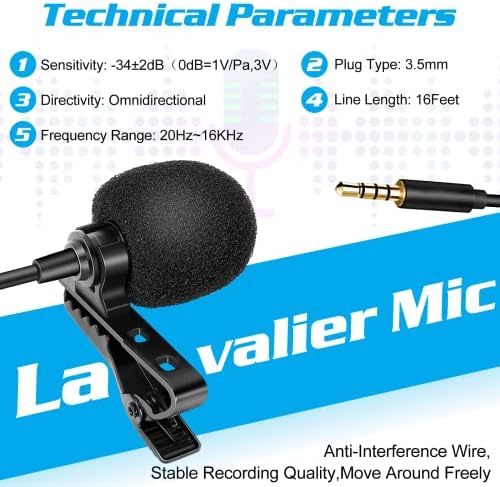 Profesionalni ocena Lavalier rever mikrofon za Motorola Edge 30 Pro kompatibilan sa iPhone telefonom