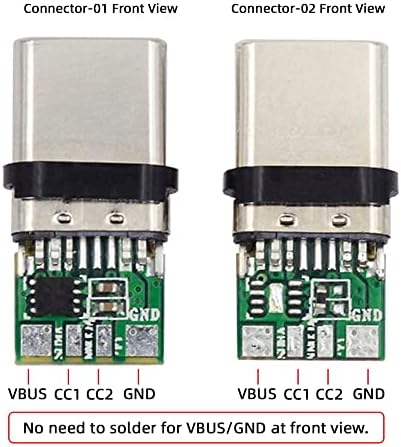 CABLECC DIY OEM 2Sets / lot 24Pin priključak Utakmica USB tipa C USB-C muški do USB-C muški 100W PD USB2.0 Podaci