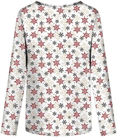Duge rukave za žene 2022 Božić trendi štampanje dugih rukava Tee Tops jesen Casual meka majica bluza