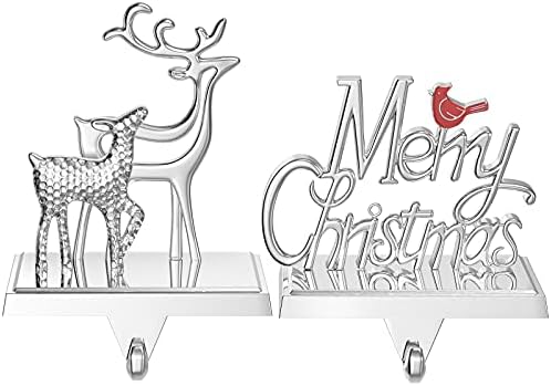 Royvan božićne čarape za mantle, metal Xmas Reindeer & abeceda Hanger Božićne kuke za ukrašavanje