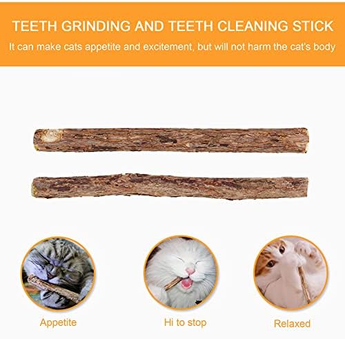 Generic 10pcs Prirodne srebrne štapiće mačke Catnip zubi molarni žvakaći drvo od poligonuma