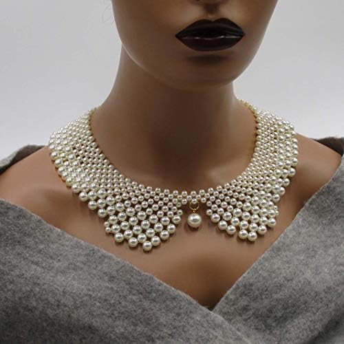 Ručno rađeni varični biseri odvojivi lažni ogrlica za ogrlicu Ženska odjeća DIY zanatsko napajanje u bijeloj