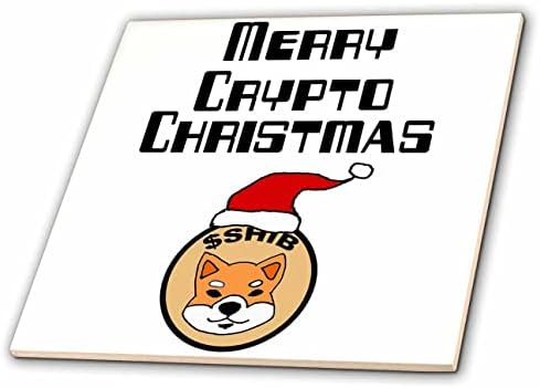 3drose slatka smiješna Shiba Inu pas kripto valuta kovanica u Santa šeširu Božić-pločice