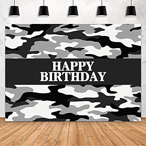 Mehofond Army vojnik Sretan rođendanski zabavni ukras pozadina crno-bijela kamuflaža Fotografija
