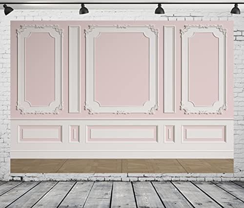 BELECO 5x3ft tkanina Vintage soba pozadina klasična unutrašnjost Pink bijeli zid pozadina Evropski okvir