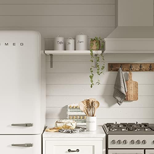 Dizajn barnyarda bijeli kanisteri za kuhinjski pult, Vintage Kuhinjski kanisteri, Seoski rustikalni Seoski
