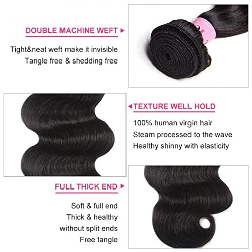 UNice Hair Malezijski Human Hair Body Wave 4 snopova, neobrađene ekstenzije tkanja ljudske