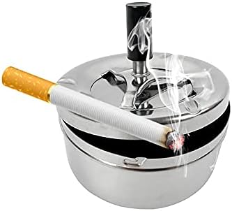 KLHHG Oprema za pušenje pepeljara od nehrđajućeg čelika Push down Ashtray s rotirajućom ladicom Housewares Ashtray
