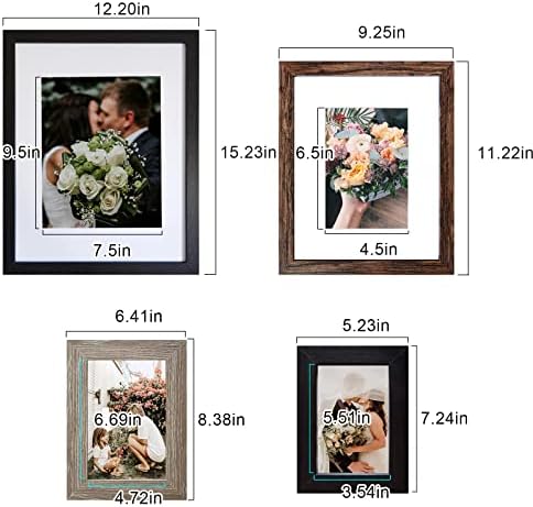 Seeat Frames Frames Collage, Galerija zidni okvir set sa 11x14 8x10 5x7 4x6 Okviri u 3 različite završne obrade,