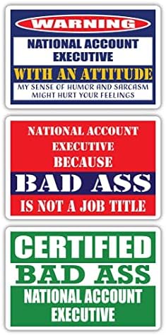 Sertifikovani Bad Ass Nacionalni račun na naljepnicama sa stavom | Smiješna zanimanje posao za