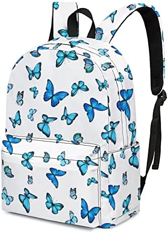 Plavi ruksak leteći leptiri, lagana torba za knjige na fakultetu Izdržljivi ruksak za laptop