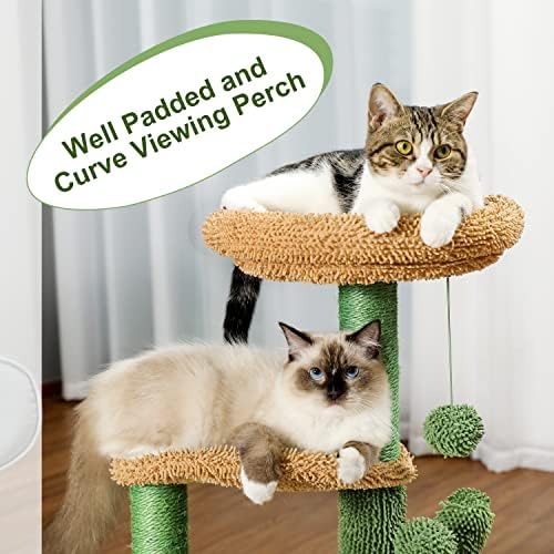 PAWZ Road Cat Tree 32 inča Cactus Cat Tower paket sa 27 inča Cactus Cat Scratcher sa 3 stuba za grebanje