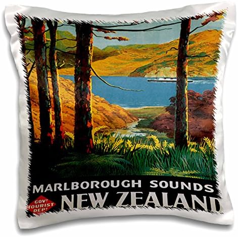 3D Rose Marlborough Zvuči novi Zeland Putorski plakat sa dizajnom rijeke i planine, 16 x 16