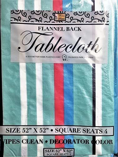 Bolje kućne pruge Vinil stolnjak dizajn dizajna dekorata Flannel potpomognut