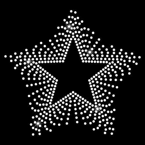 2 komada pentagram kristal rhinestone željeza na aplicijskom transferu DIY zvezda Rhinestone majica maska