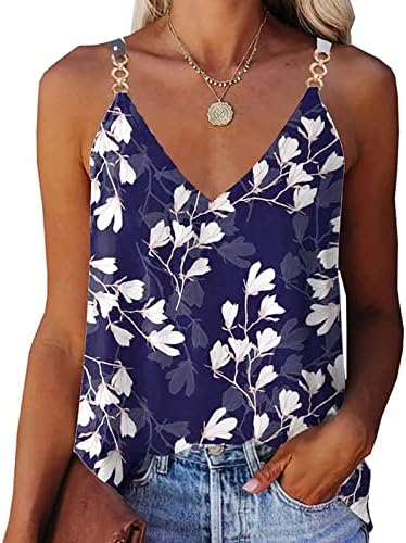Ženska bluza padaju ljetovanje bez rukava s rukavima V vrat pamuk grafički salon top košulja za djevojke XE