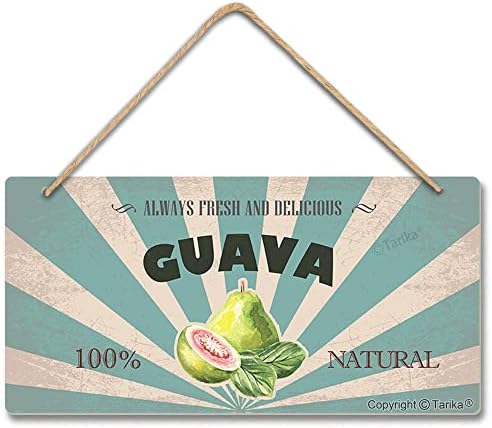 Uvijek svježa i ukusna GUAVA prirodna retro drvena javna ukrasna viseća znak za domaće ograde vintage