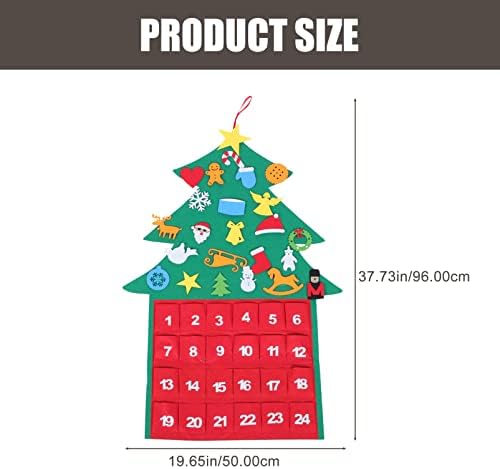 YARDWE Home Decor filc Božić odbrojavanje kalendar stablo: DIY Advent Kalendar zanati privjesak ukrasi Božić