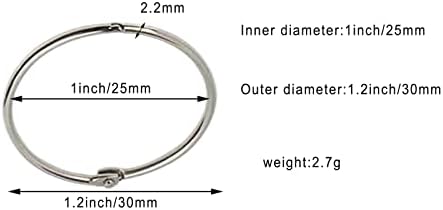 1-inčni labav listni vezivni prstenovi, nikl pozlaćeni čelični prstenovi, uredski knjigovodbeni