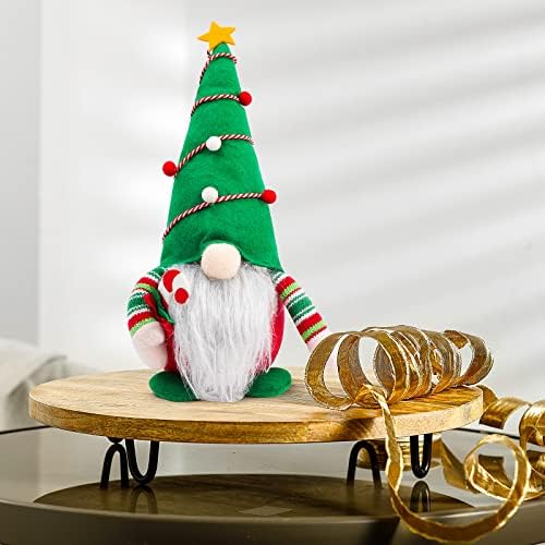 ATEUINSA 2 paketa osvijetljeni Božićni patuljak Santa, zimski stolni Božićni ukrasi na baterije,Nisse figurica