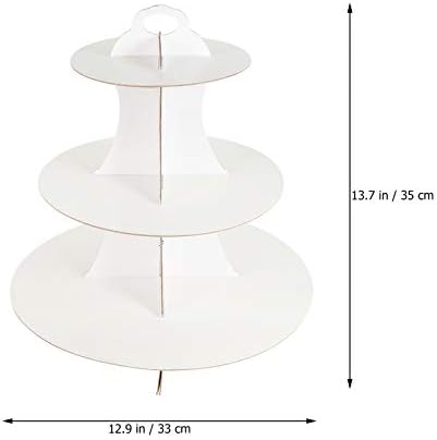 Nuobesty ladice Dekorativni 2pcs bijeli karton Cupcake postolje za desertna toranj stalka za posluživanje nosača