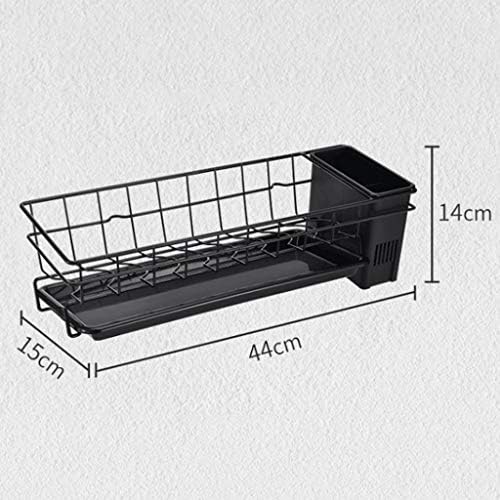 SDGH crna stalak za suđe - zidni kreativni nosač kuhinje, jednoslojni stalak za odvod posuđa za jednosloj,