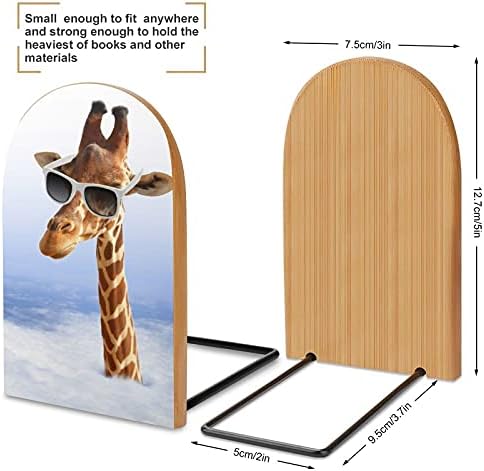 Funny žirafa knjiga završava za police drvena Bookends držač za teške knjige šestar moderni dekorativni