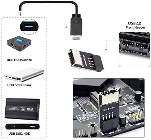Xiwai USB 2.0 9pin 10pin matični zaglavlje mužjaka do USB 3.1 tipka za prednju ploču-tipka-e
