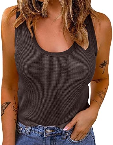 Ženske Tank Tops Ljetne Majice Majice Bez Rukava Casual Tunika Labave Bluze Vježba T-Shirt Trening