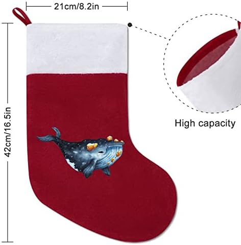 Kita rock božićne čarape čarape Xmas Tree Santa ukrasi Viseći ukrasi za kamin za odmor 16.5