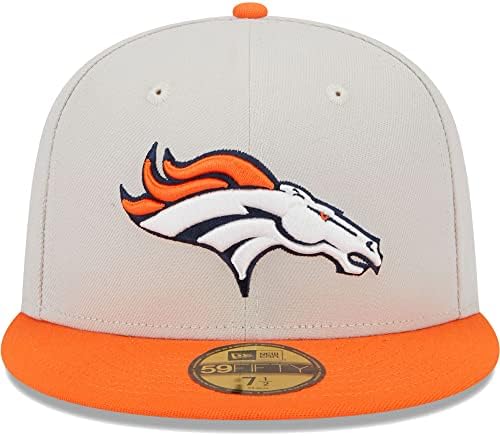 NOVO ERA MUŠKI KHAKI / ORANGE DENVER Broncos Super Bowl Prsten zakrpa 59FFIFTY ugrađeni šešir
