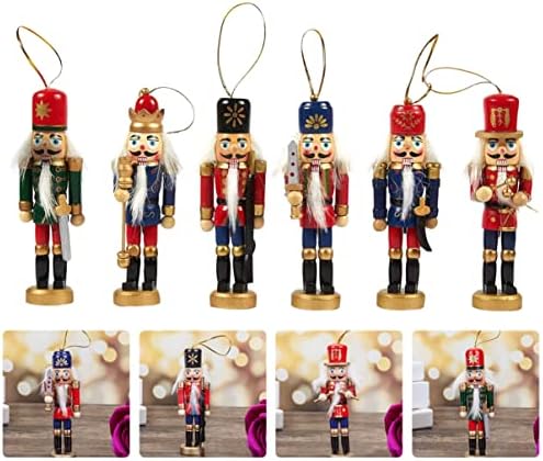NUOBESTY 6kom kreativni pokloni dekor vojnik Orašari Kip lutaka ornament kolekcija ukras za djecu Božić