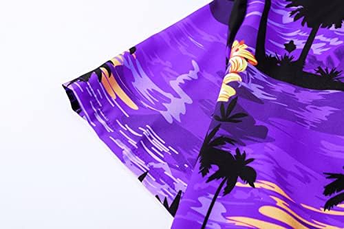 Cromoncent Men's & Boys Havajska majica Kratki rukav Kubanski ovratnik Tropske ljetne majice na plaži