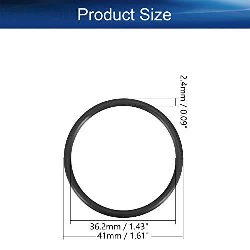 Bettomshin 10pcs nitrilni gumeni O-prstenovi, 41mm od 36,2 mm ID 2,4 mm Širina, metrička buna-nitrilna brtva