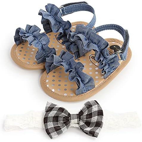 Avodova Baby Girl Sandale i trake za glavu, otvorene nožne princeze ravne sandale Ljetne otvorene cipele na