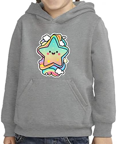 Rainbow Star Toddler Pulover Hoodie - Slatka spužva Fleece Hoodie - šareni hoodie za djecu