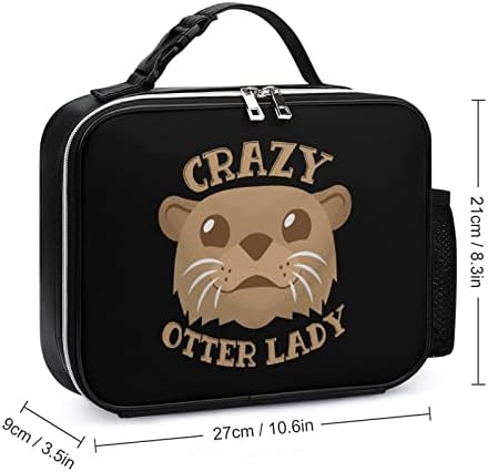 Crazy Otter Lady kožna kutija za ručak za višekratnu upotrebu prenosiva Cooler Meal torba sa odvojivom ručkom