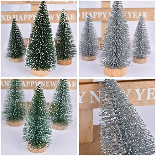 ARTIFLR 30PCS Umjetna mini božićna stabla, četkica za boce mini stabla Plastična stabla stabla stabla za božićni