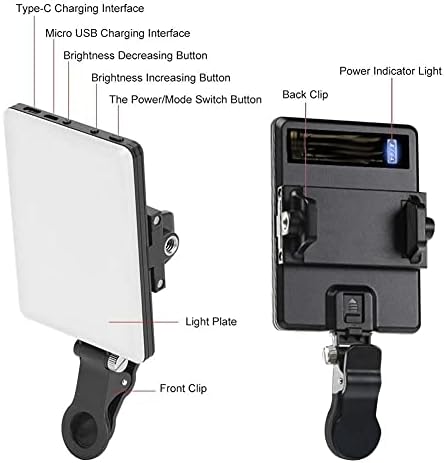 FZZDP Selfie LED lampica zatamnjena selfie Light 3200K 5600K za pametne telefone Video uživo Lagano svjetlo za