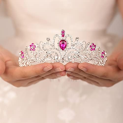 Wekicici Crystal Tiara krune Kristalna traka za glavu princeza rhinestone kruna sa Češljevima mladenke trake